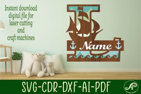 Download Nautical Monogram Letter L SVG Cut File - Nautical monogram Collection