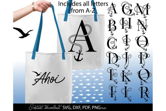 Download Nautical Monogram SVG PNG German Letters - Nautical monogram Collection