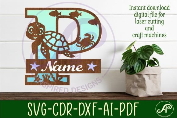 Download Turtle Ocean Capital Monogram Letter P - Premium Resources