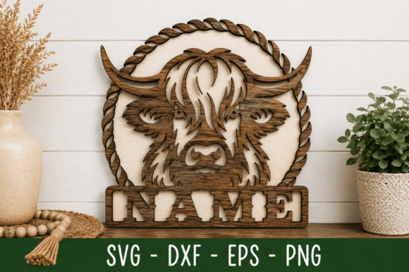 Download Highland Cow Name Sign Svg Laser Cut - Cow name sign Collection