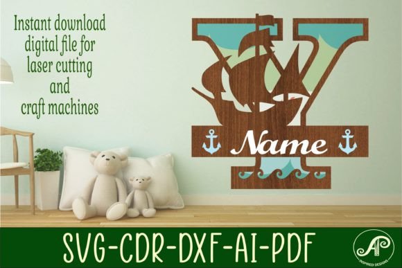 Download Nautical Monogram Letter Y SVG Cut File - Nautical monogram Collection