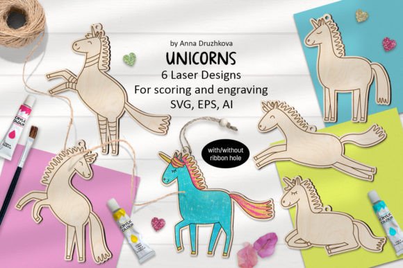 Download Unicorns Ornaments Glowforge Laser SVG - Glowforge laser Collection