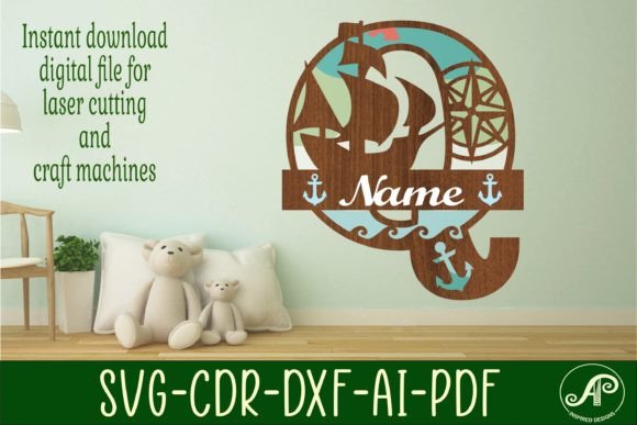 Download Nautical Monogram Letter Q SVG Cut File - Nautical monogram Collection